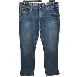 Ariat M4 Men's Low Rise Boot Cut Jeans 38x36 Medium Wash 100% Cotton Denim